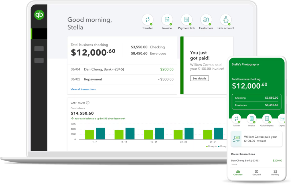 Quickbooks accounting software mockup