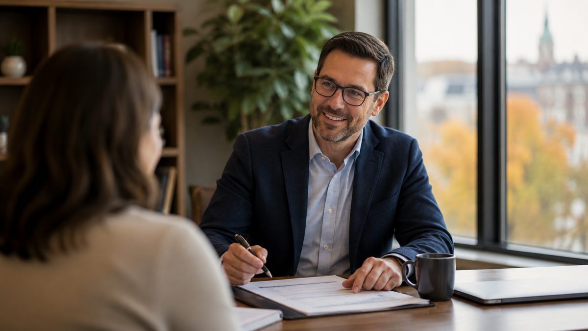 Ottawa accountant meeting a client across a desk to review whether a holding company suits their corporation