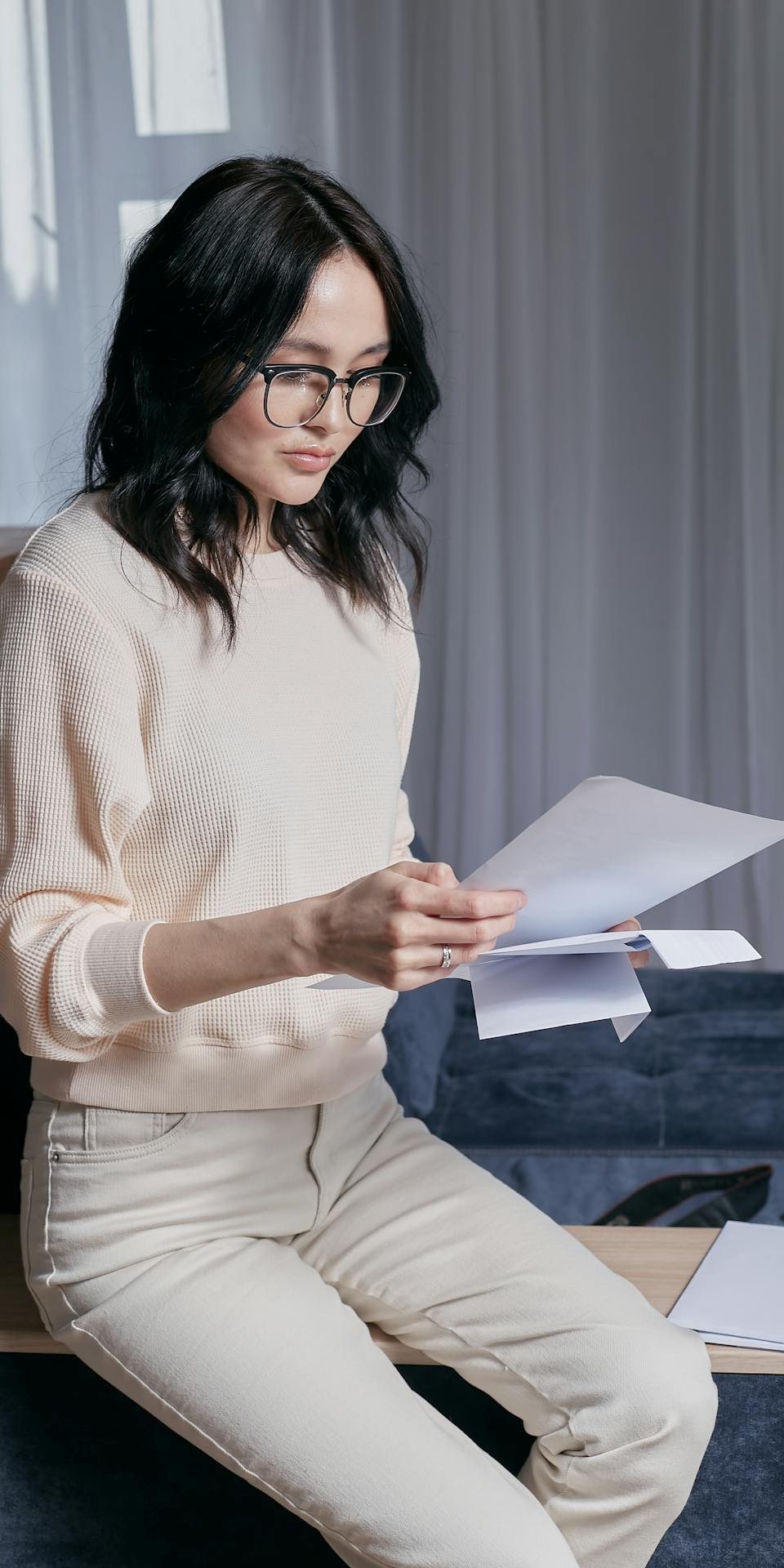 Professional reading a document